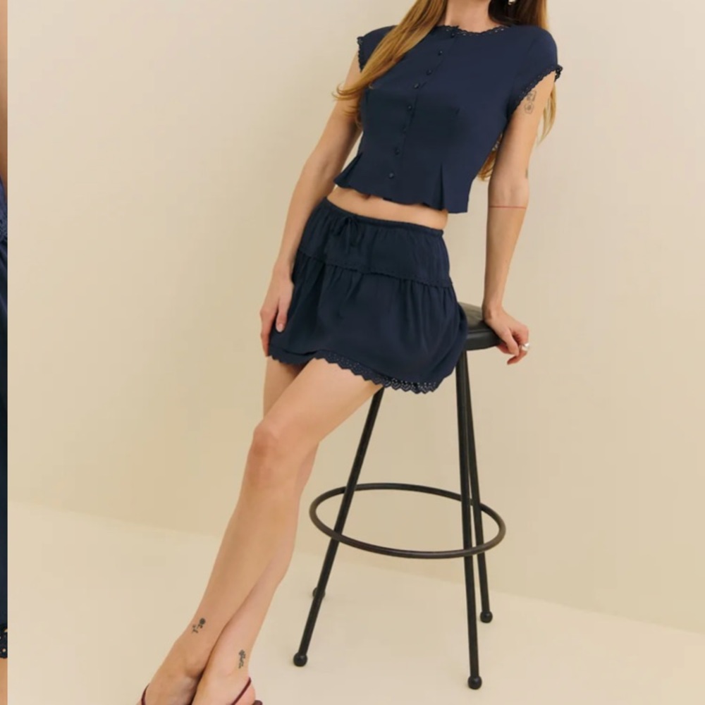 Reformation Navy Valletta Two Piece